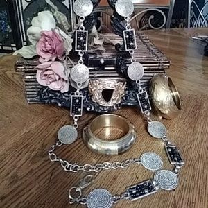 Black and wired black beads belt.